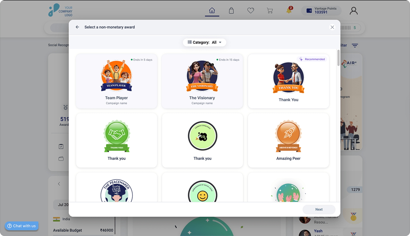 non monetary badges